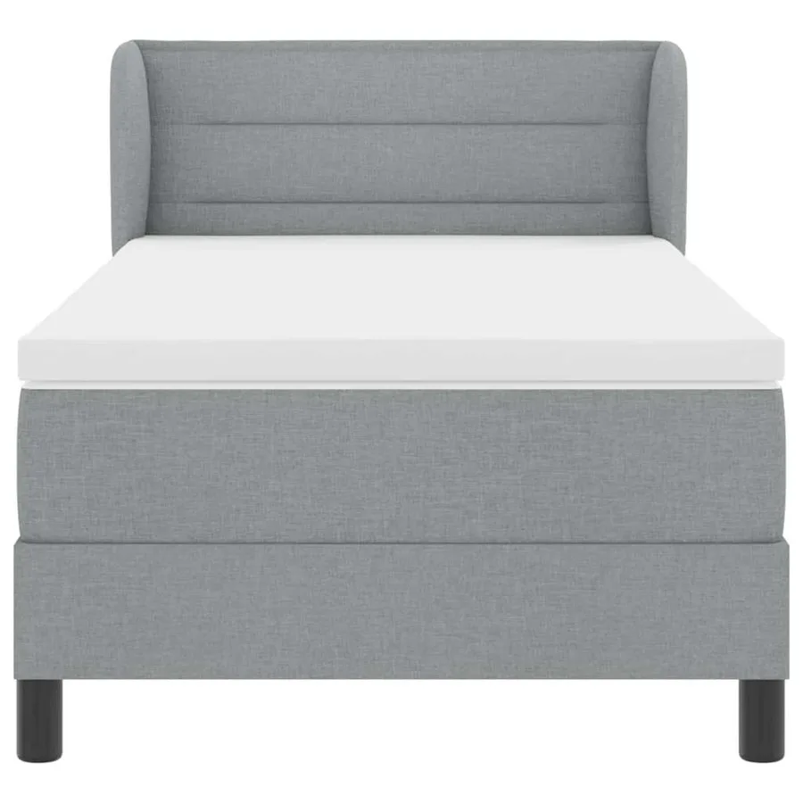 Lit à ressorts avec matelas Gris clair 80 x 200 cm tissu - 6