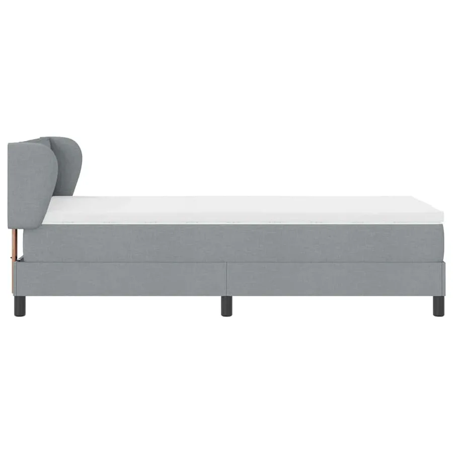 Lit à ressorts avec matelas Gris clair 80 x 200 cm tissu - 7