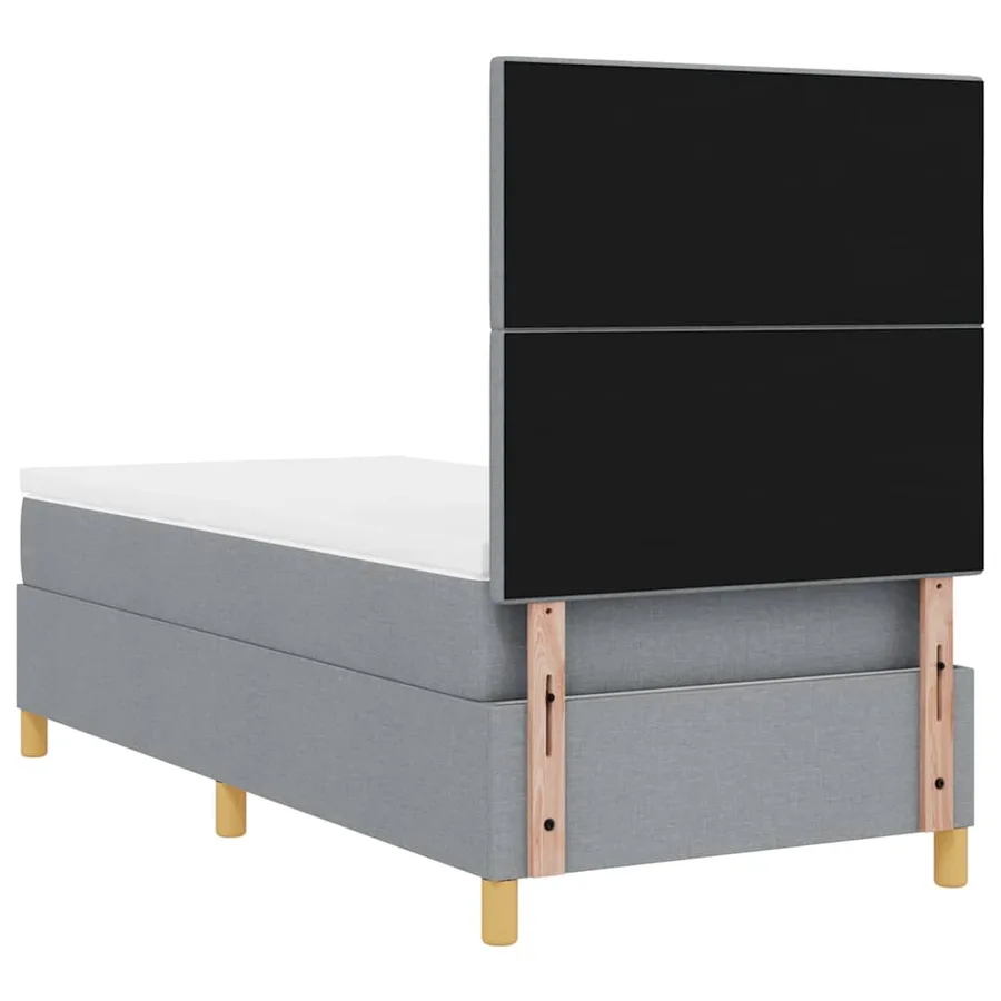 Lit à ressort LED avec tête de lit Gris clair 80 x 200 cm tissu - 10