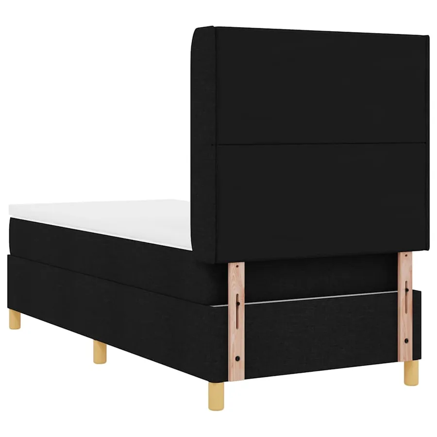 Lit à ressorts avec bandes LED Noir 80 x 200 cm tissu - 8