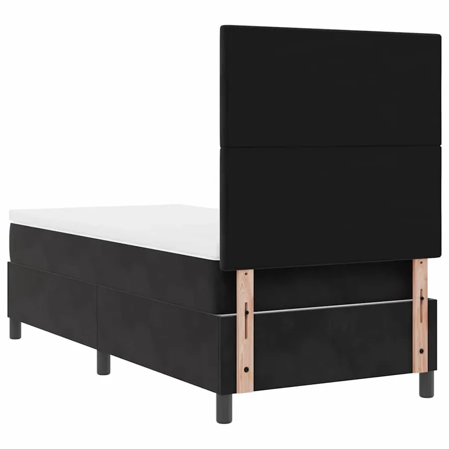 Lit à ressort LED avec tête de lit Noir 80 x 200 cm Velours - 10