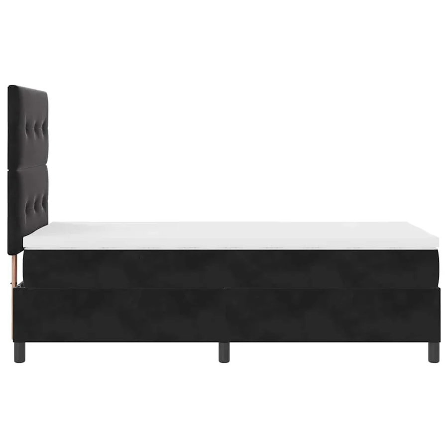 Lit à ressort LED avec tête de lit Noir 80 x 200 cm Velours - 9
