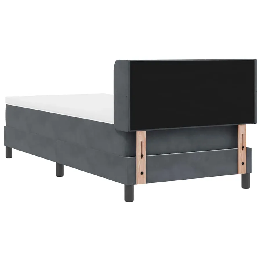 Lit à ressorts avec tête de lit Gris foncé 200 x 80 cm Velours - 9