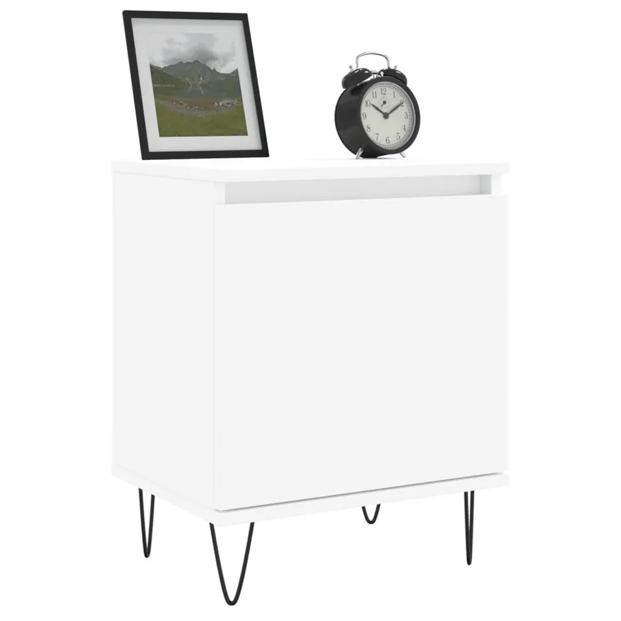 Tables de chevet 2 pcs blanc 40x30x50 cm bois d'ingénierie - 3