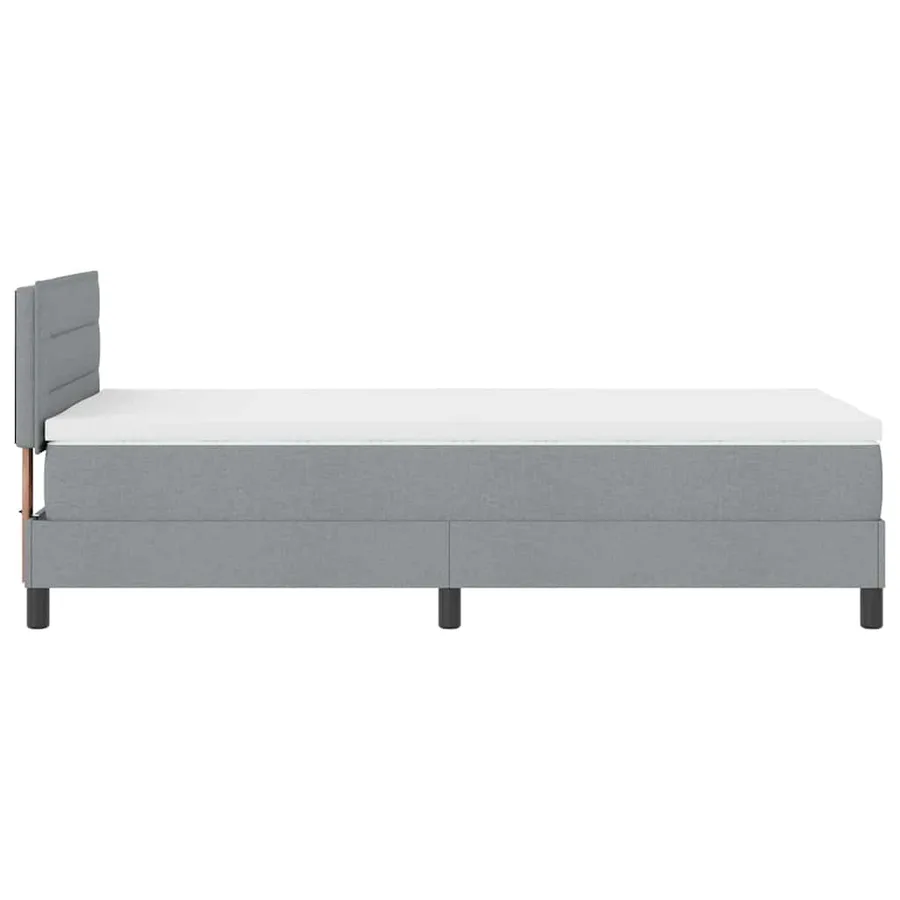Lit à ressorts avec matelas Gris clair 80 x 200 cm tissu - 9