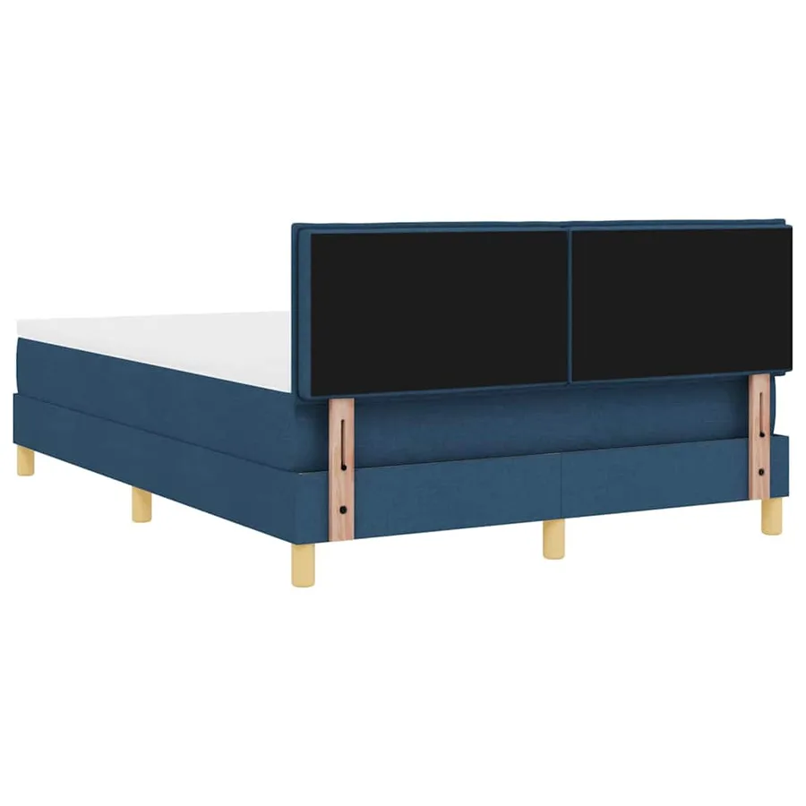 Lit à ressorts avec coussin Bleu 160 x 200 cm tissu - 9