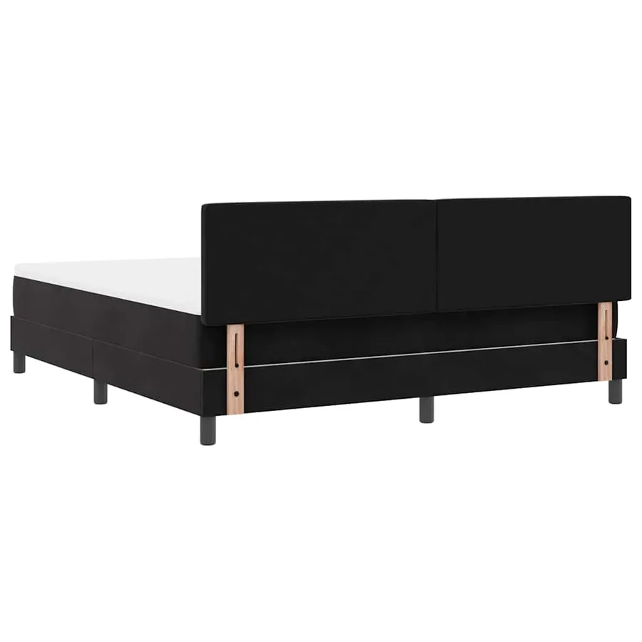 Lit à ressort LED avec bandes LED Noir 180 x 200 cm Velours - 10