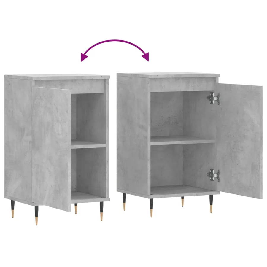 Buffets 2 pcs gris béton 40x35x70 cm bois d'ingénierie - 10