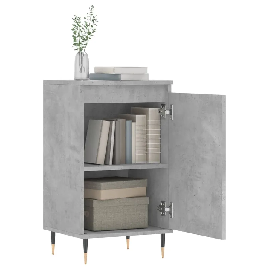 Buffets 2 pcs gris béton 40x35x70 cm bois d'ingénierie - 4