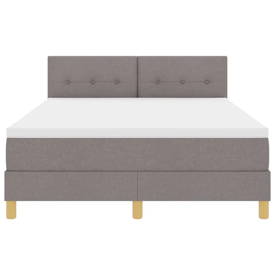 Lit à ressorts avec coussin Taupe 140 x 190 cm tissu - 7
