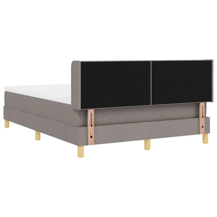 Lit à ressorts avec tête de lit Taupe 190 x 140 cm tissu - 7