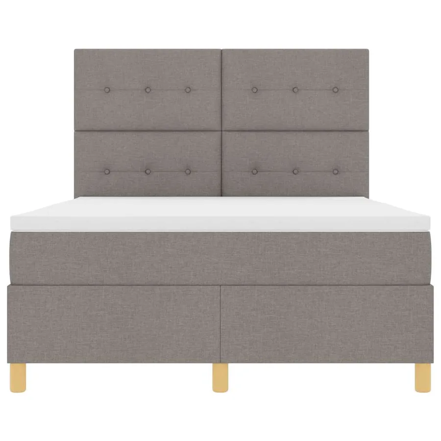 Lit à ressorts avec tête de lit Taupe 140 x 190 cm tissu - 7