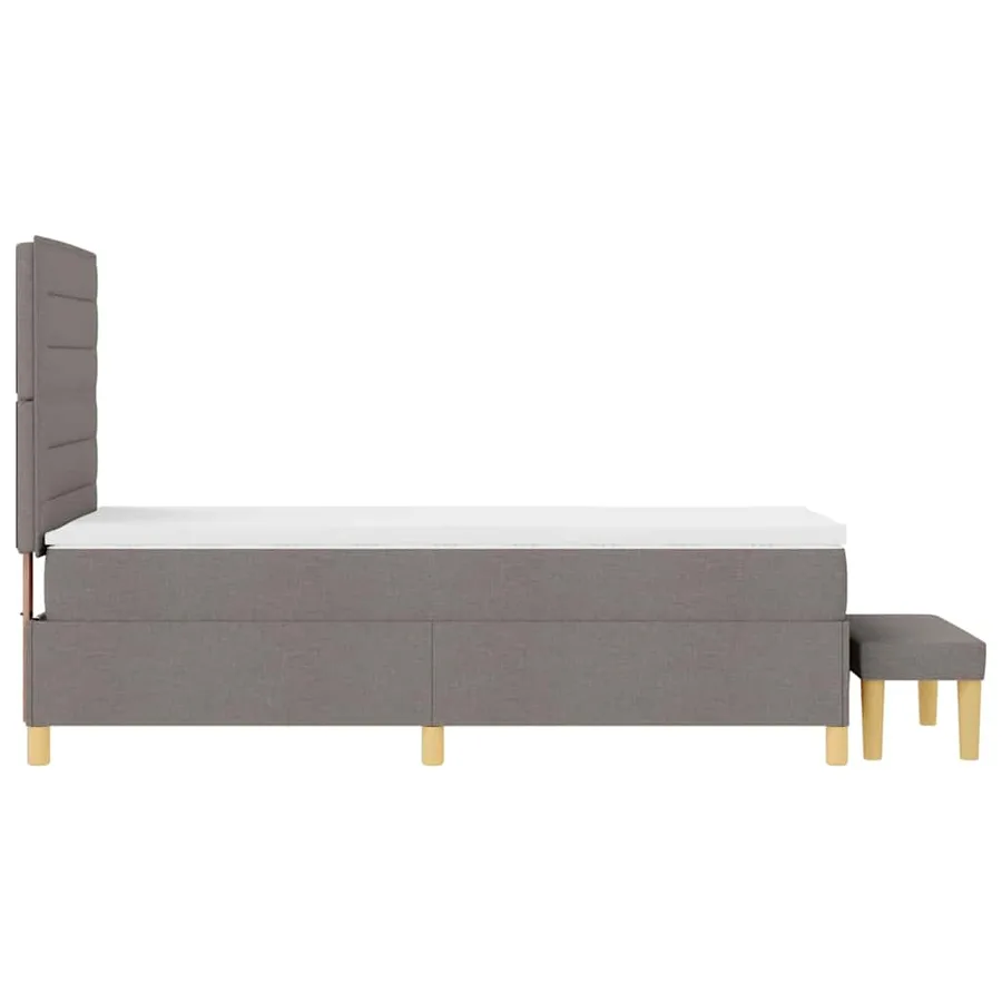 Lit à ressorts avec tête de lit Taupe 200 x 90 cm tissu - 9