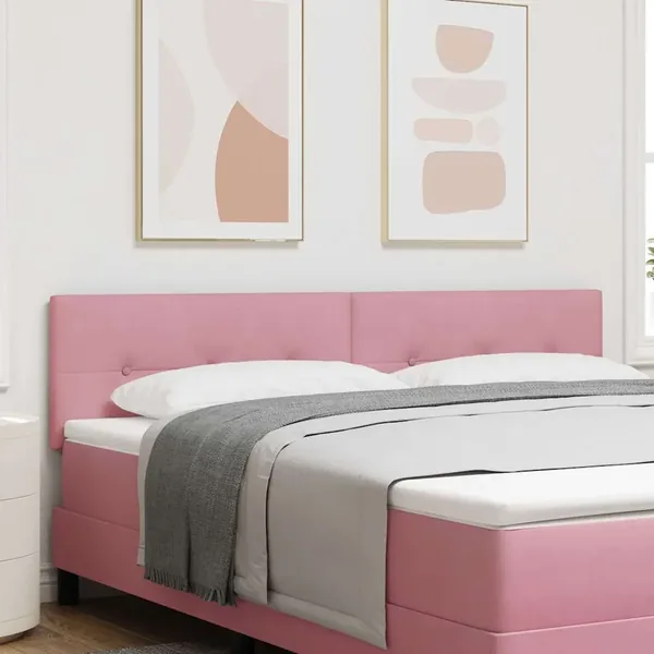 Tête de lit LED avec bandes LED Rose 180 cm Velours
