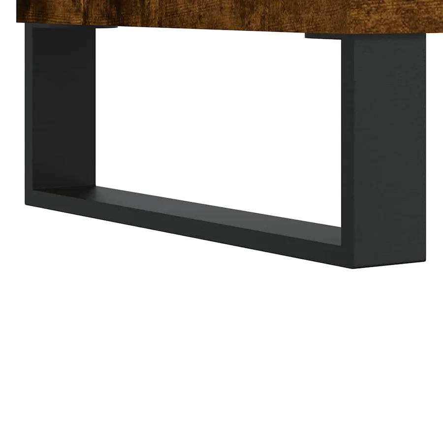 Table basse chêne fumé 80x80x36,5 cm bois d'ingénierie - 7