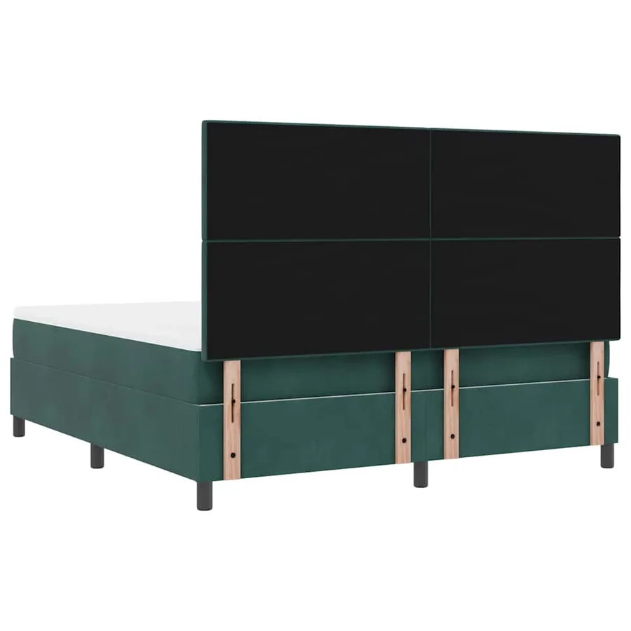 Lit à ressort LED Vert foncé 180 x 200 cm Velours - 10