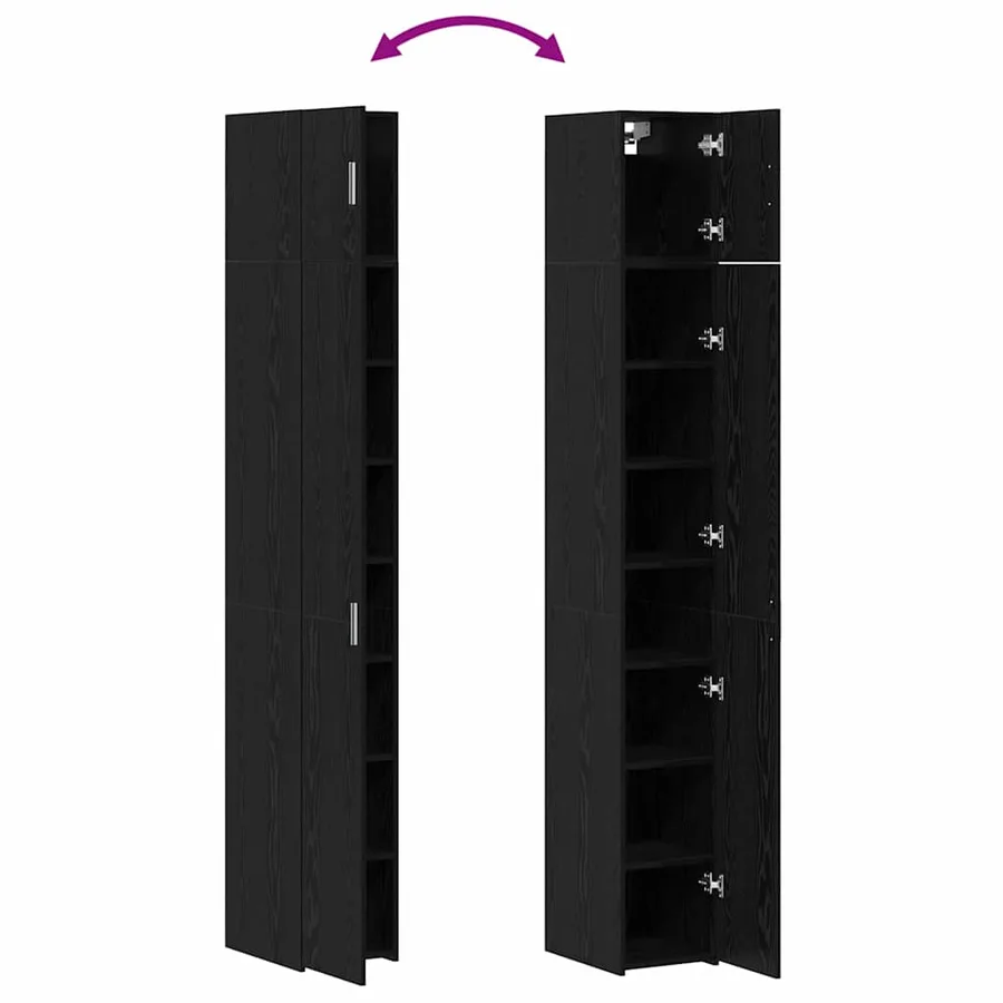 Armoire de rangement 2 pièces avec étagères 2 pcs Chêne noir - 11