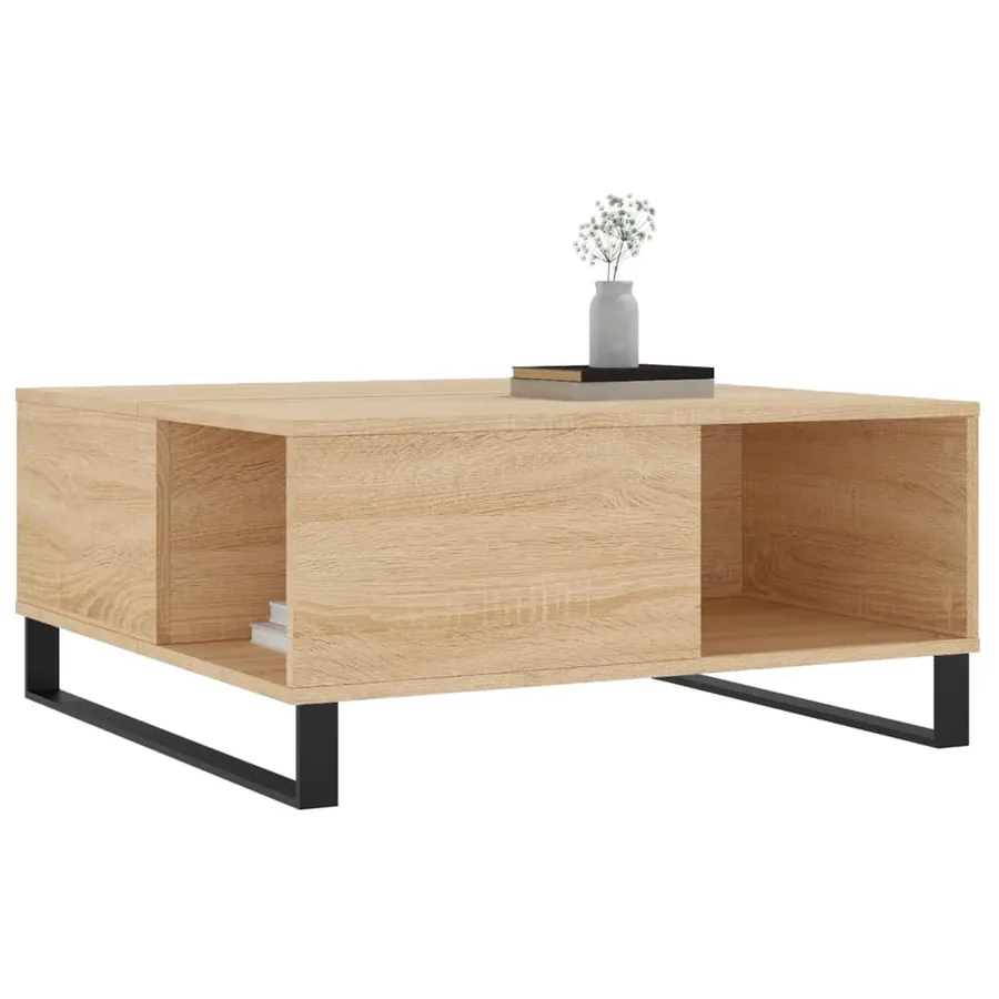 Table basse chêne sonoma 80x80x36,5 cm bois d'ingénierie - 3