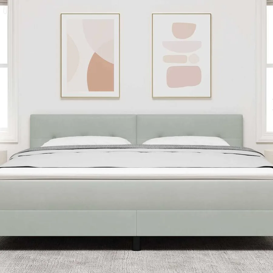 Tête de lit Gris clair 180 cm Velours - 3