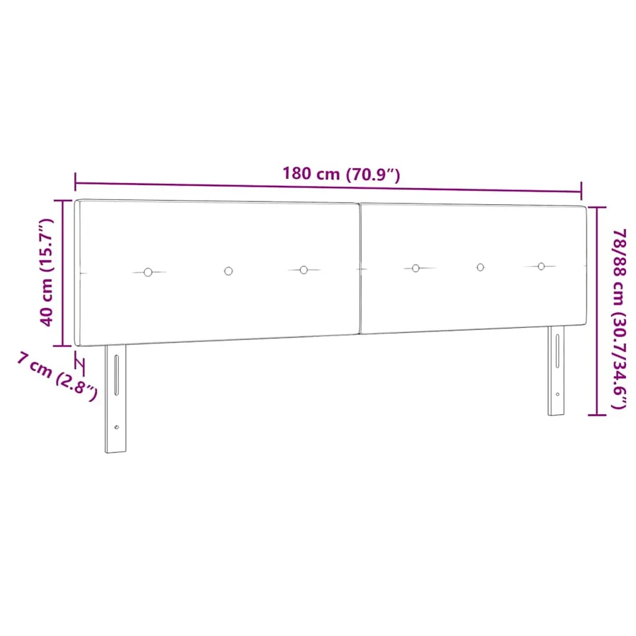 Tête de lit Gris clair 180 cm Velours - 9