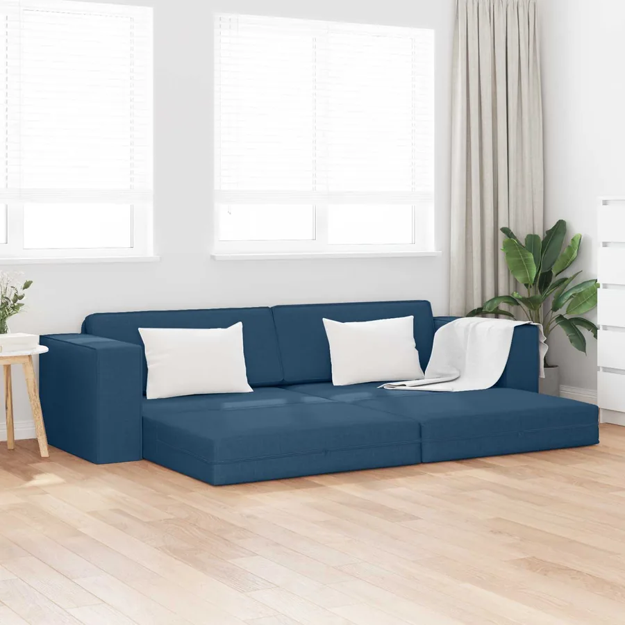 Canapé-Lit Bleu marine 245 x 78 x 77 cm tissu