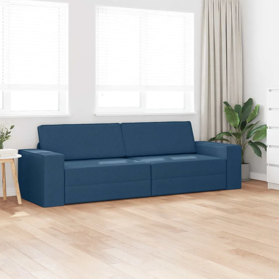 Canapé-Lit Bleu marine 245 x 78 x 77 cm tissu - 3