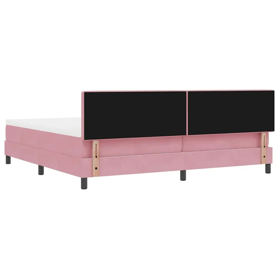 Lit à ressort LED avec bandes LED Rose 200 x 200 cm Velours - 10