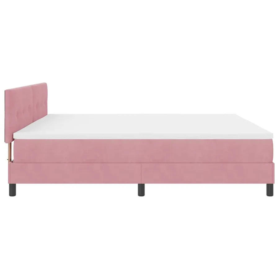 Lit à ressort LED avec bandes LED Rose 200 x 200 cm Velours - 9