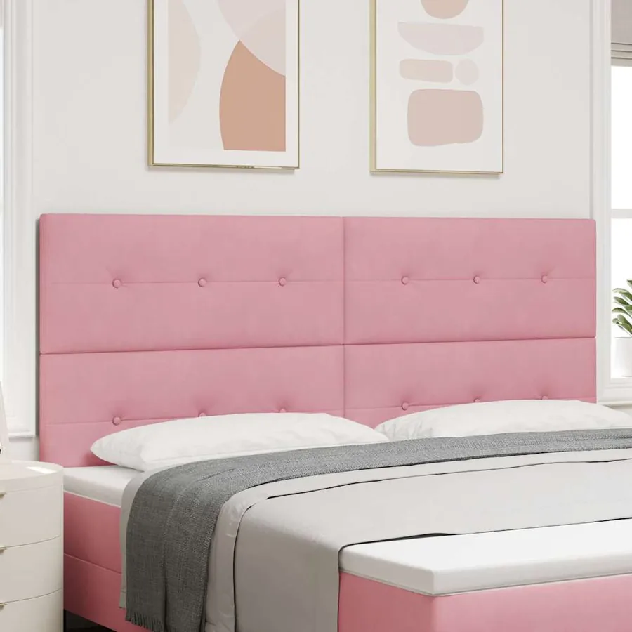 Tête de lit Rose 200 cm Velours