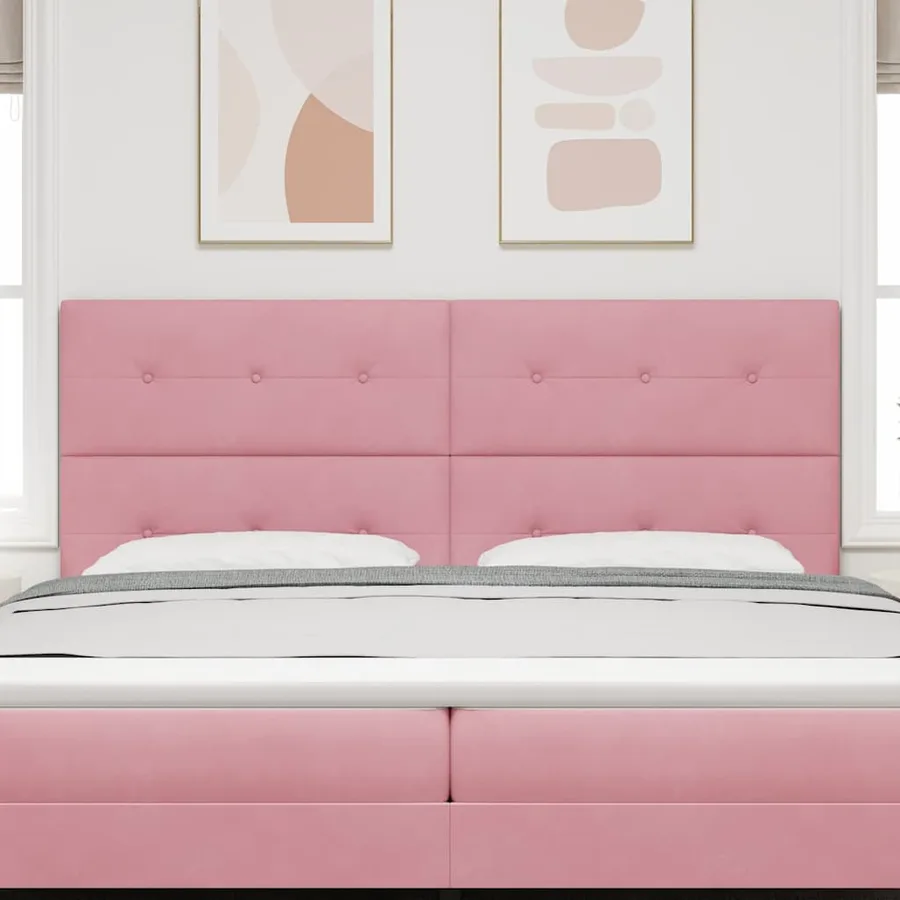 Tête de lit Rose 200 cm Velours - 3