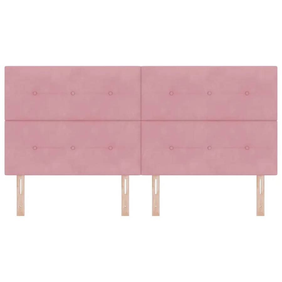 Tête de lit Rose 200 cm Velours - 4