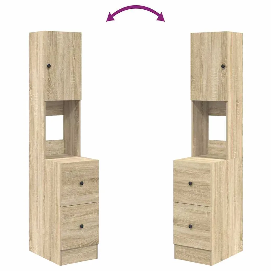 Armoire de cuisine Beige 35 x 50 x 180 cm Bois d'ingénierie - 12