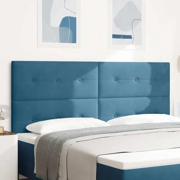 Tête de lit LED avec bandes LED Bleu 200 cm Velours