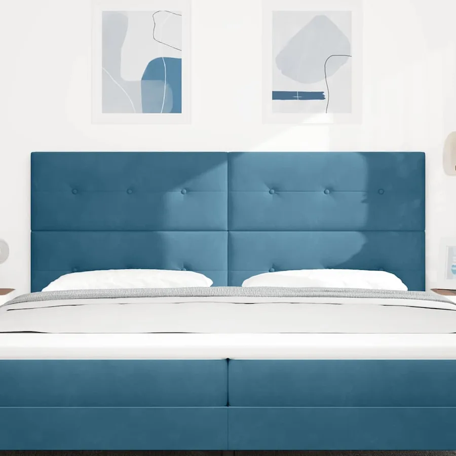 Tête de lit LED avec bandes LED Bleu 200 cm Velours - 3
