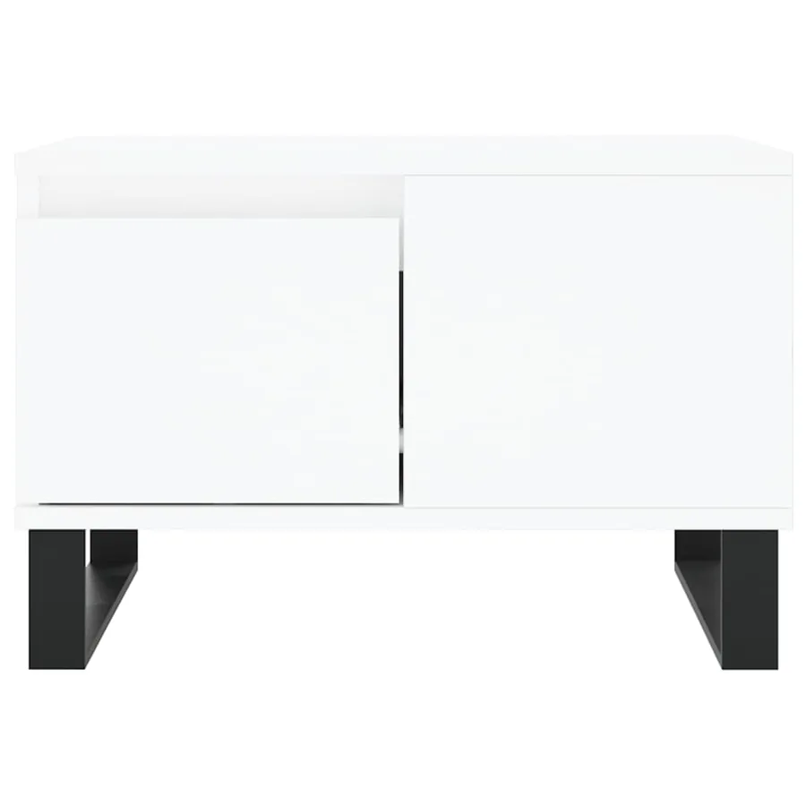 Table basse blanc 55x55x36,5 cm bois d'ingénierie - 5
