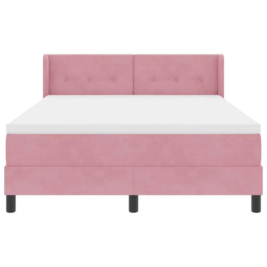 Lit à ressorts avec tête de lit Rose 200 x 160 cm Velours - 6