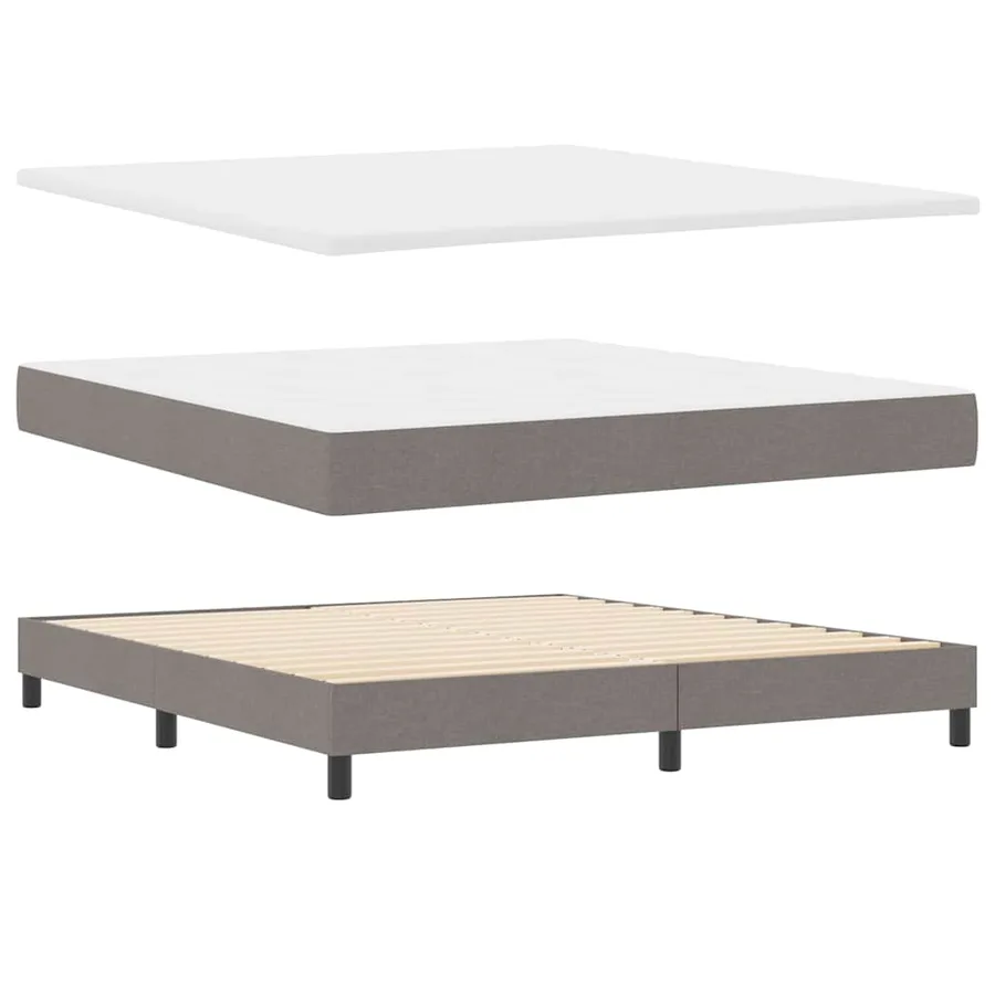 Lit à ressorts avec bandes LED Taupe 180 x 200 cm tissu - 6