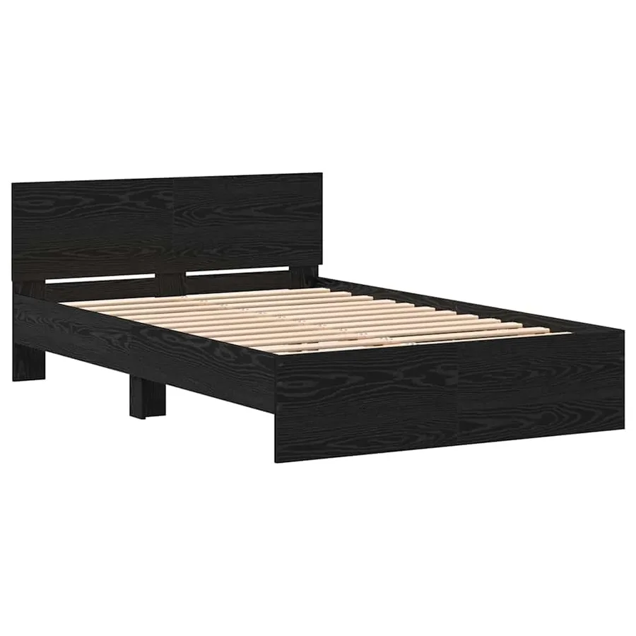 Cadre de lit Chêne noir 193 x 125 x 70 cm Bois d'ingénierie - 4