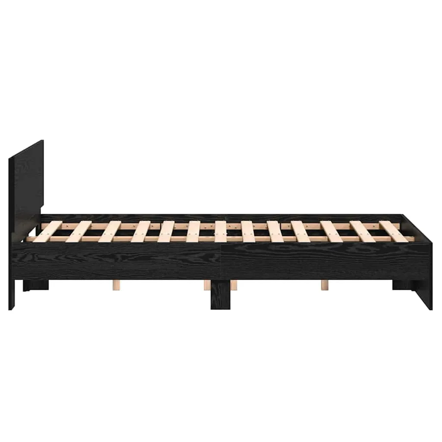 Cadre de lit Chêne noir 193 x 125 x 70 cm Bois d'ingénierie - 6