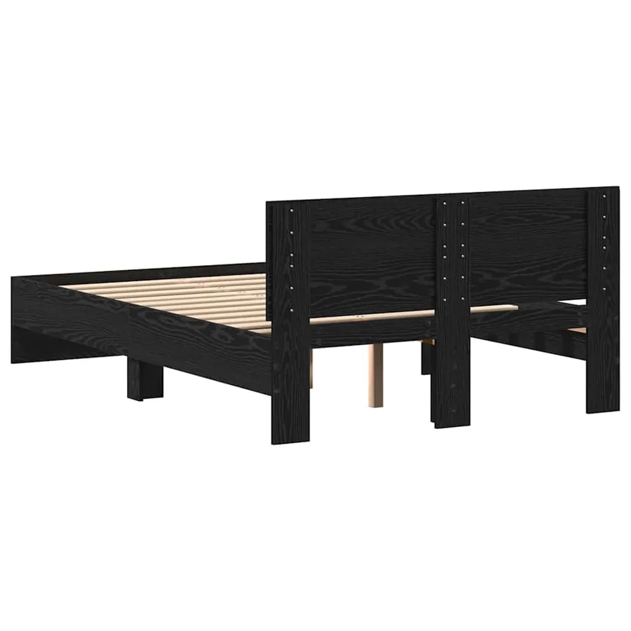 Cadre de lit Chêne noir 193 x 125 x 70 cm Bois d'ingénierie - 7