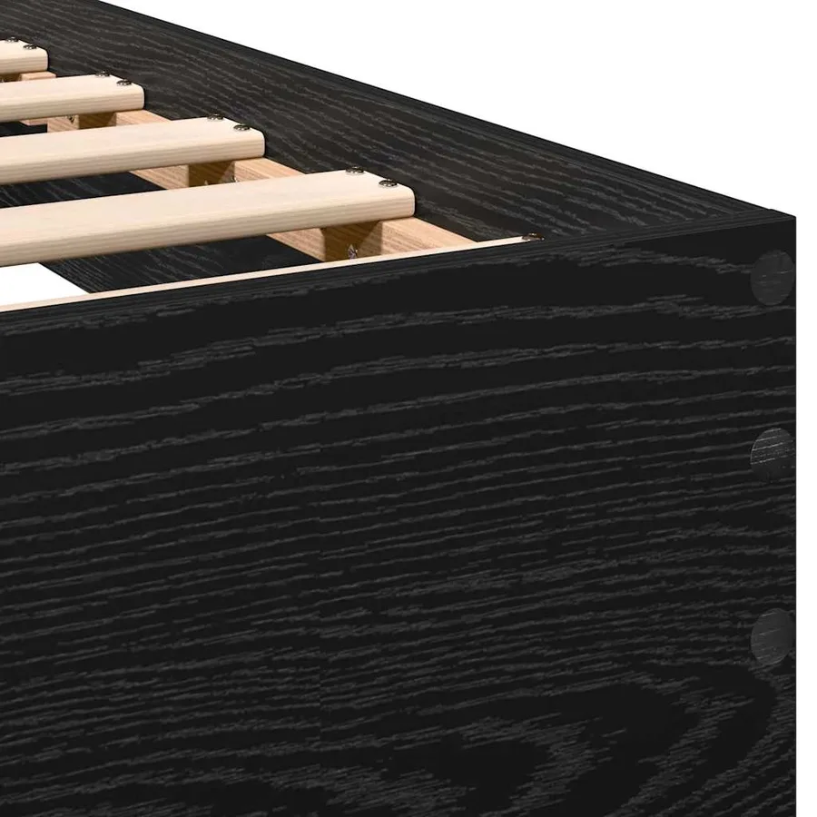 Cadre de lit Chêne noir 193 x 125 x 70 cm Bois d'ingénierie - 9