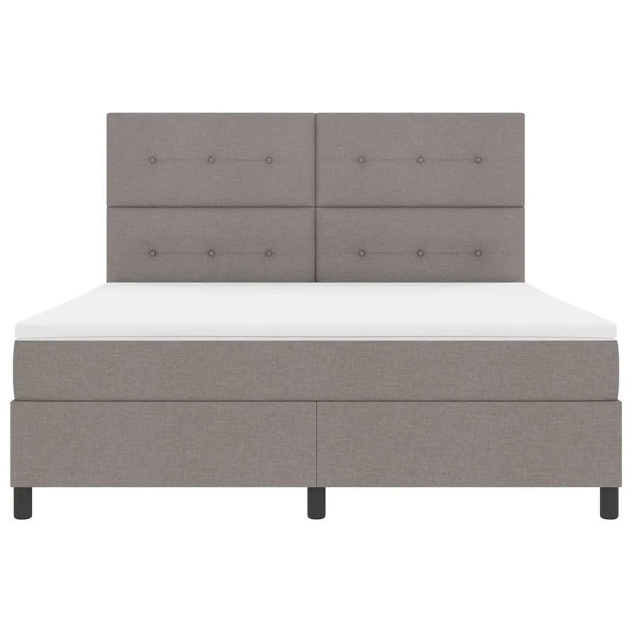 Lit à ressorts avec bandes LED Taupe 180 x 200 cm tissu