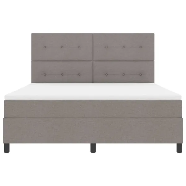 Lit à ressorts avec bandes LED Taupe 180 x 200 cm tissu