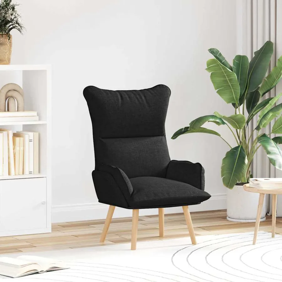 fauteuil Noir 69 x 74 x 93 cm Tissu et Contreplaqué