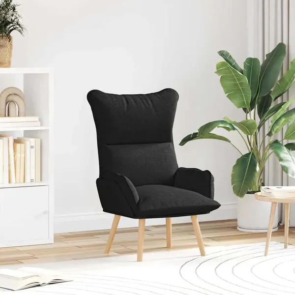 fauteuil Noir 69 x 74 x 93 cm Tissu et Contreplaqué