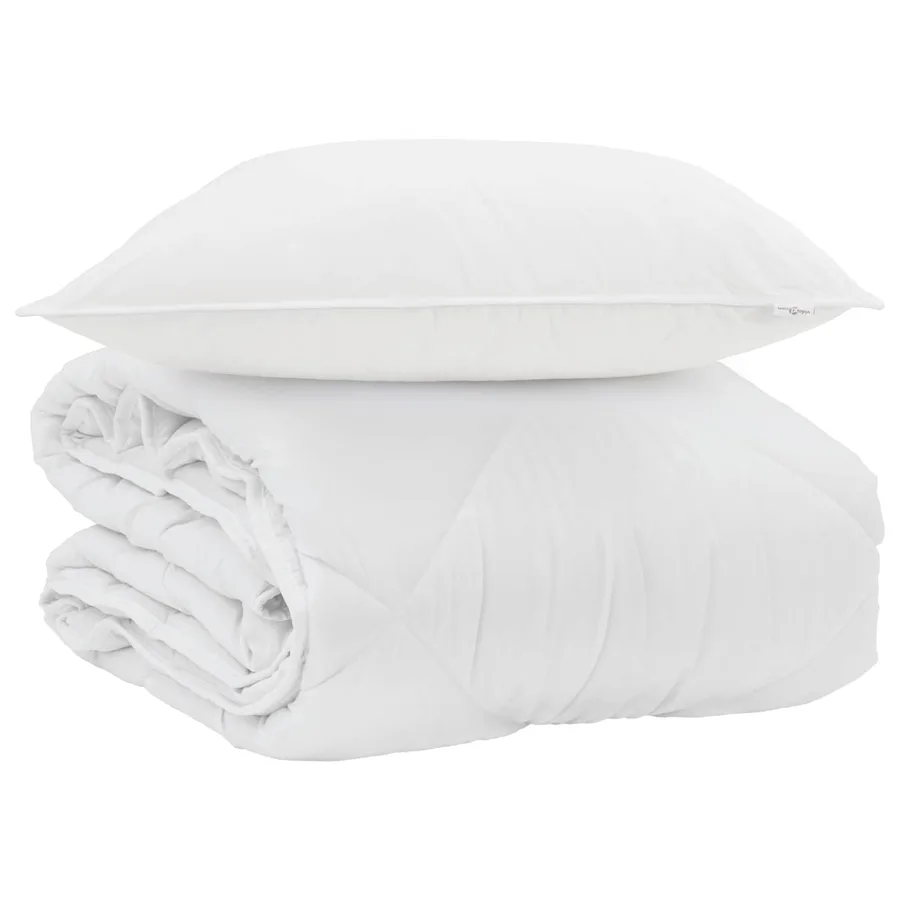Duvet d'été simple avec oreiller 2 pcs Blanc Microfibre - 2