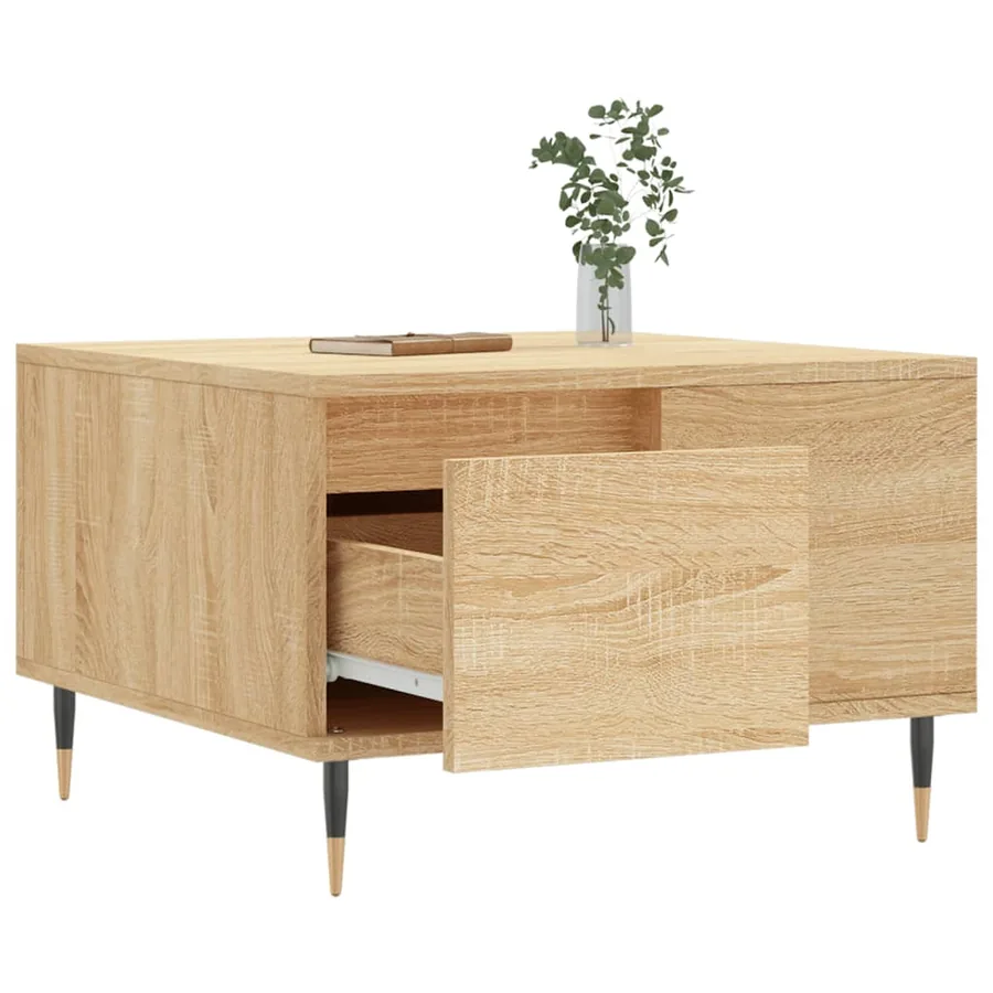 Table basse chêne sonoma 55x55x36,5 cm bois d'ingénierie - 4