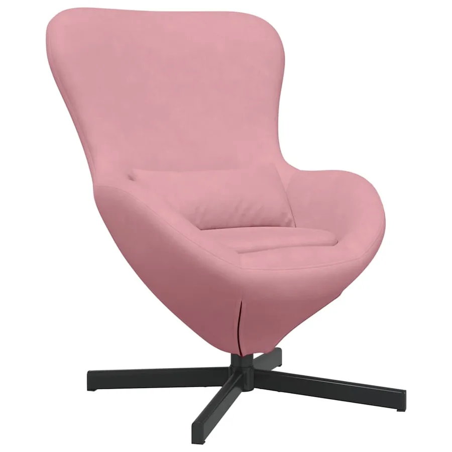 Fauteuil œuf Rose 63 x 73 x 90 cm Velours - 2