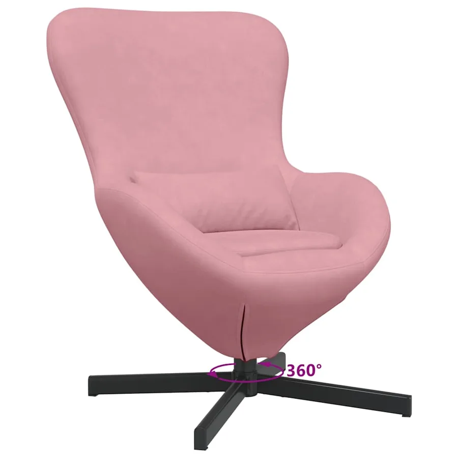 Fauteuil œuf Rose 63 x 73 x 90 cm Velours - 9