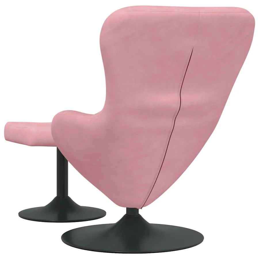 Chaise Œuf avec Pouf Rose Velours - 6